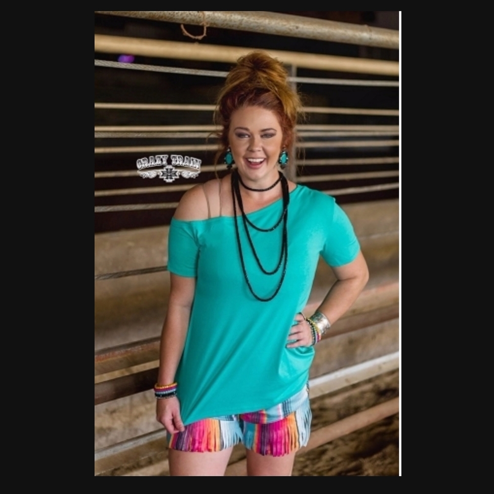 Teal Off the Shoulder